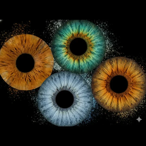 Photo générée par une IA de plusieurs iris