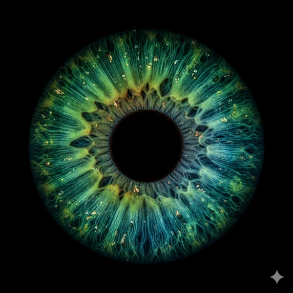 Photo générée par une IA d'un iris